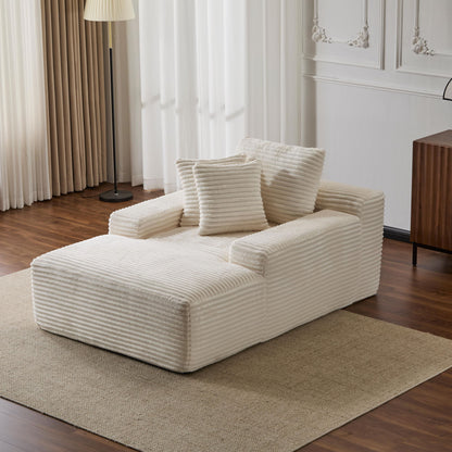 Oversized Chaise Lounge Chair Cozy Cloud Couch With 3 Throw Pillows And Wide Armrest