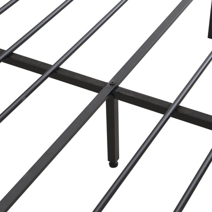 Modern Bed Frame With LED Lights, Upholstered Headboard, USB Charging