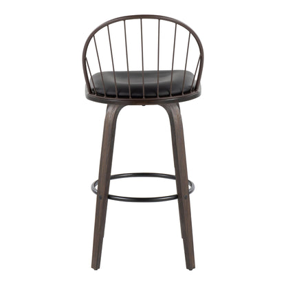 Riley - Industrial / Urban Fixed Height Barstool With Swivel With Removable Cushion (Set of 2)