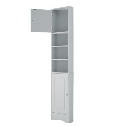 Multi Functional Corner Cabinet With Adjustable Shelves And 2 Doors