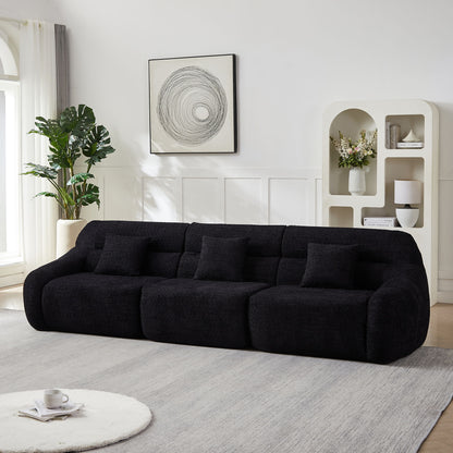 Luxury Curved Corner Sectional Sofa With 4 Pillows