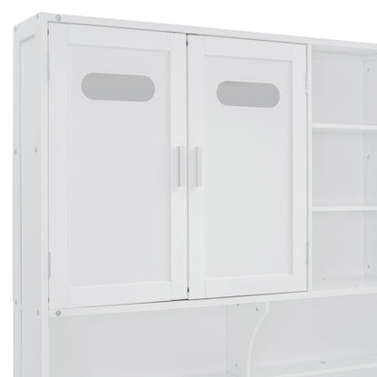 Daybed With All-In-One Cabinet And Shelf
