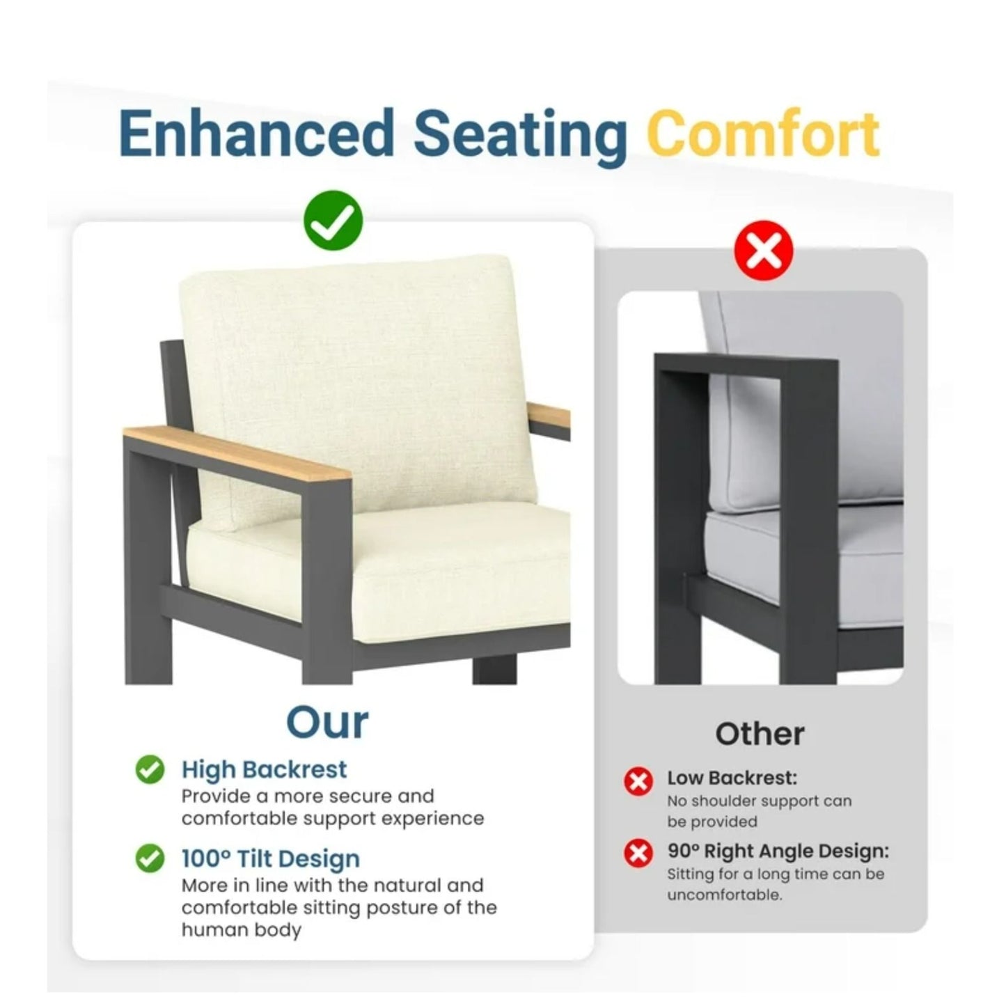 All-Weather Loveseat Sofa With Thick Cushions