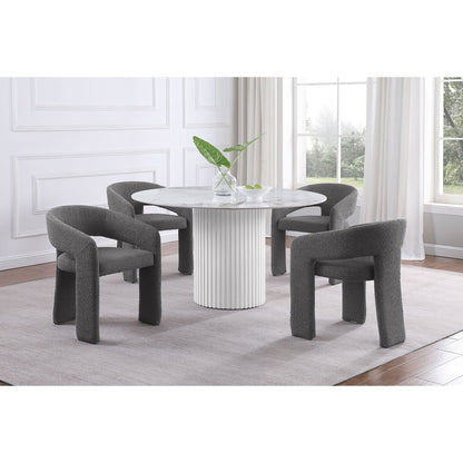 Quincy - Round Dining Table - White Marble