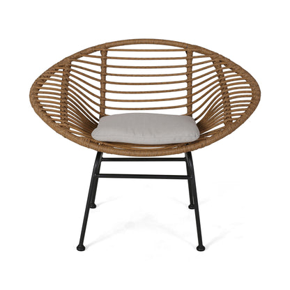 Cordella - Outdoor Woven Wicker Chairs With Cushions, (Set of 2)