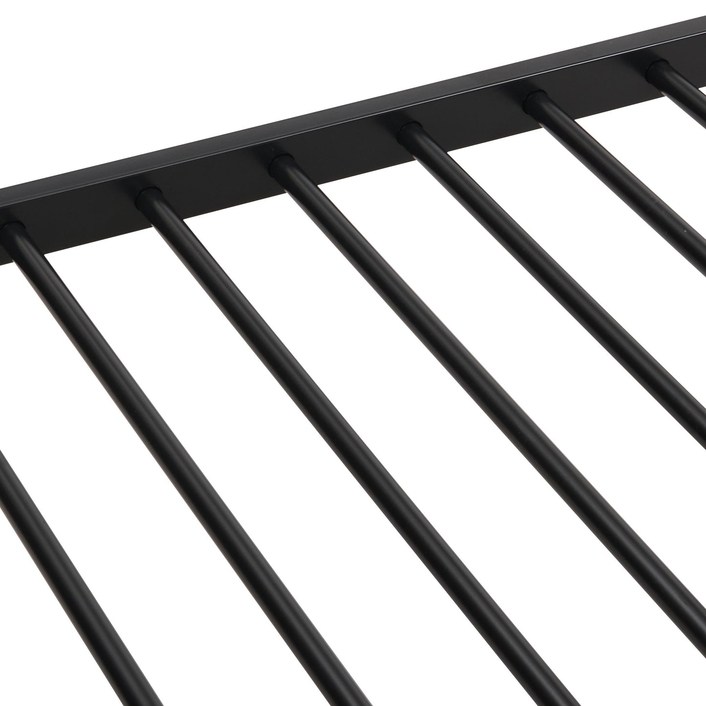 Full Over Full Modern Metal Bunk Bed With Trundle - Black