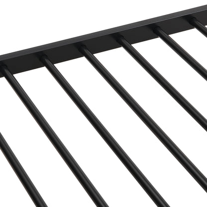 Full Over Full Modern Metal Bunk Bed With Trundle - Black