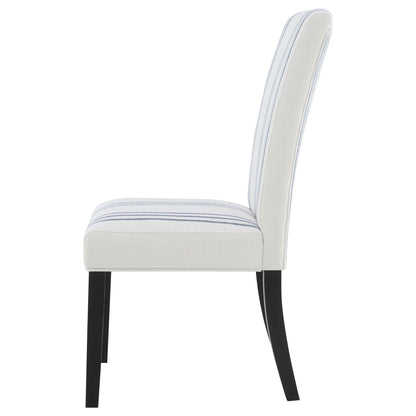 Draper - Upholstered Dining Chair (Set of 2) With Vertical Stripes - Beige