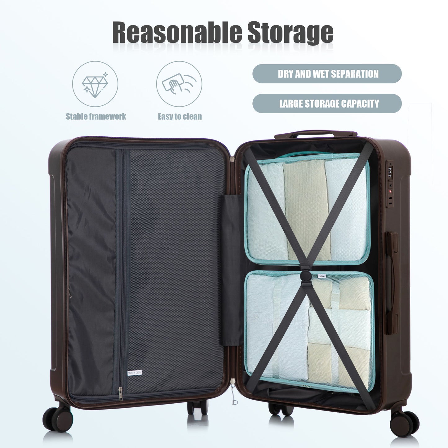 Spinner Luggage Set 20" / 24"/ 28", Lightweight Hard Shell With 360° Silent Wheels