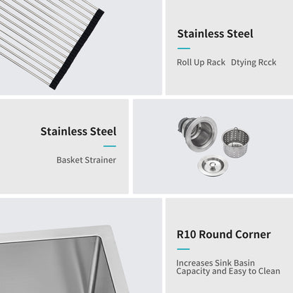 Farmhouse Kitchen Sink Stainless Steel Apron Front