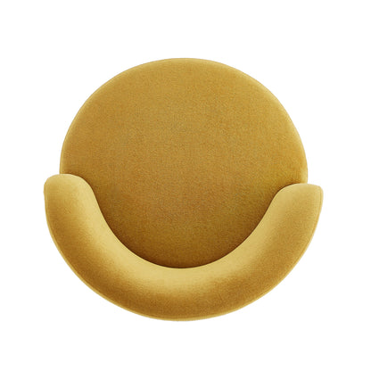 Round Swivel Accent Chair With Ergonomic Backrest For Living Room