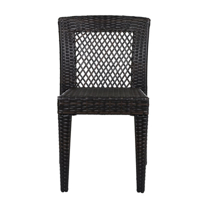 5 Piece Patio Dining Set With Chairs, Outdoor Furniture - Brown Multi / Light Teak