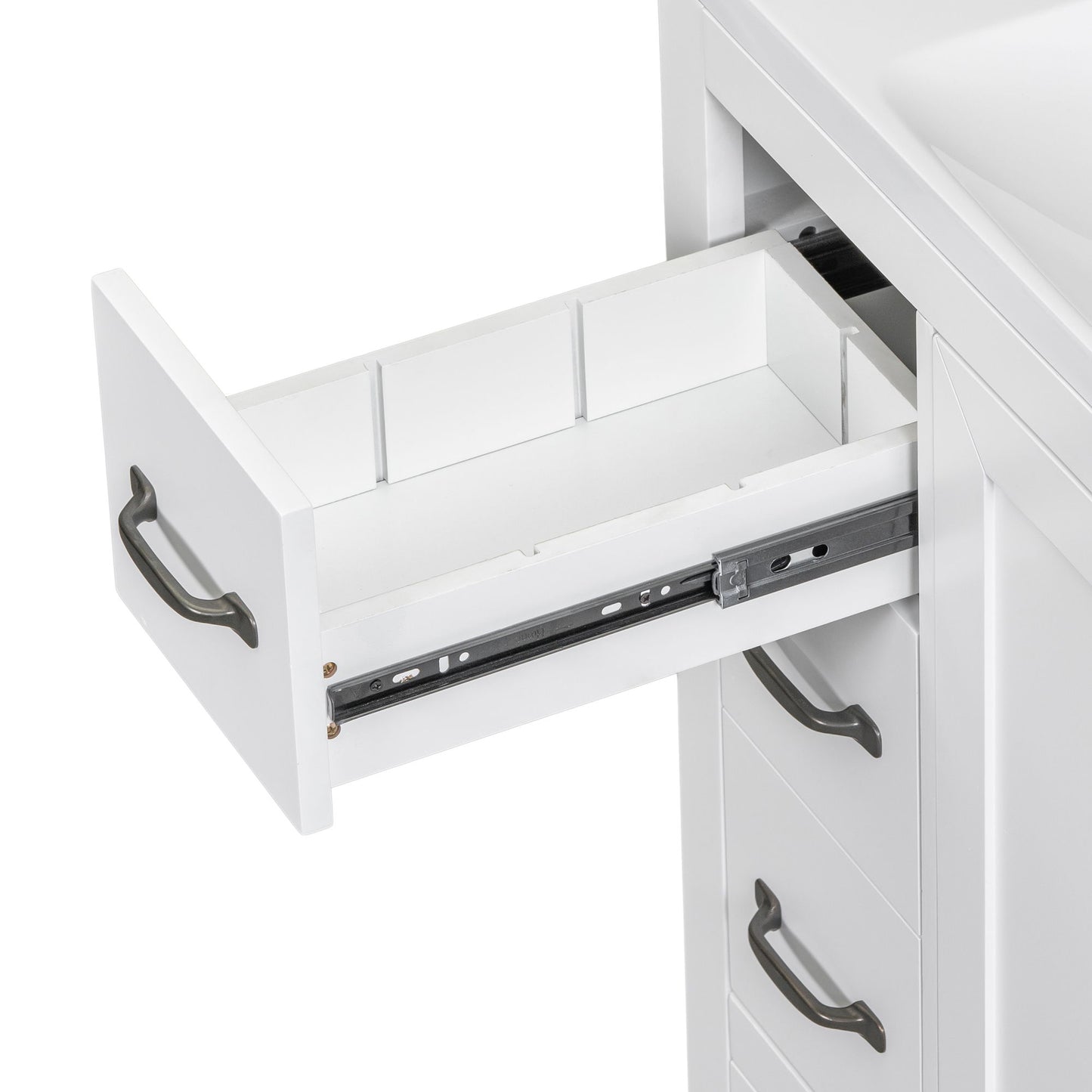 Modern Bathroom Vanity Base Only, 6 Drawer Storage With Adjustable Shelf