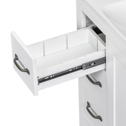 Modern Bathroom Vanity Base Only, 6 Drawer Storage With Adjustable Shelf