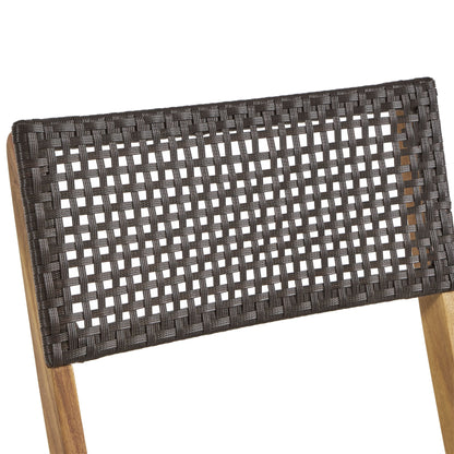Bistro Foldable Chair With Wicker Backrest