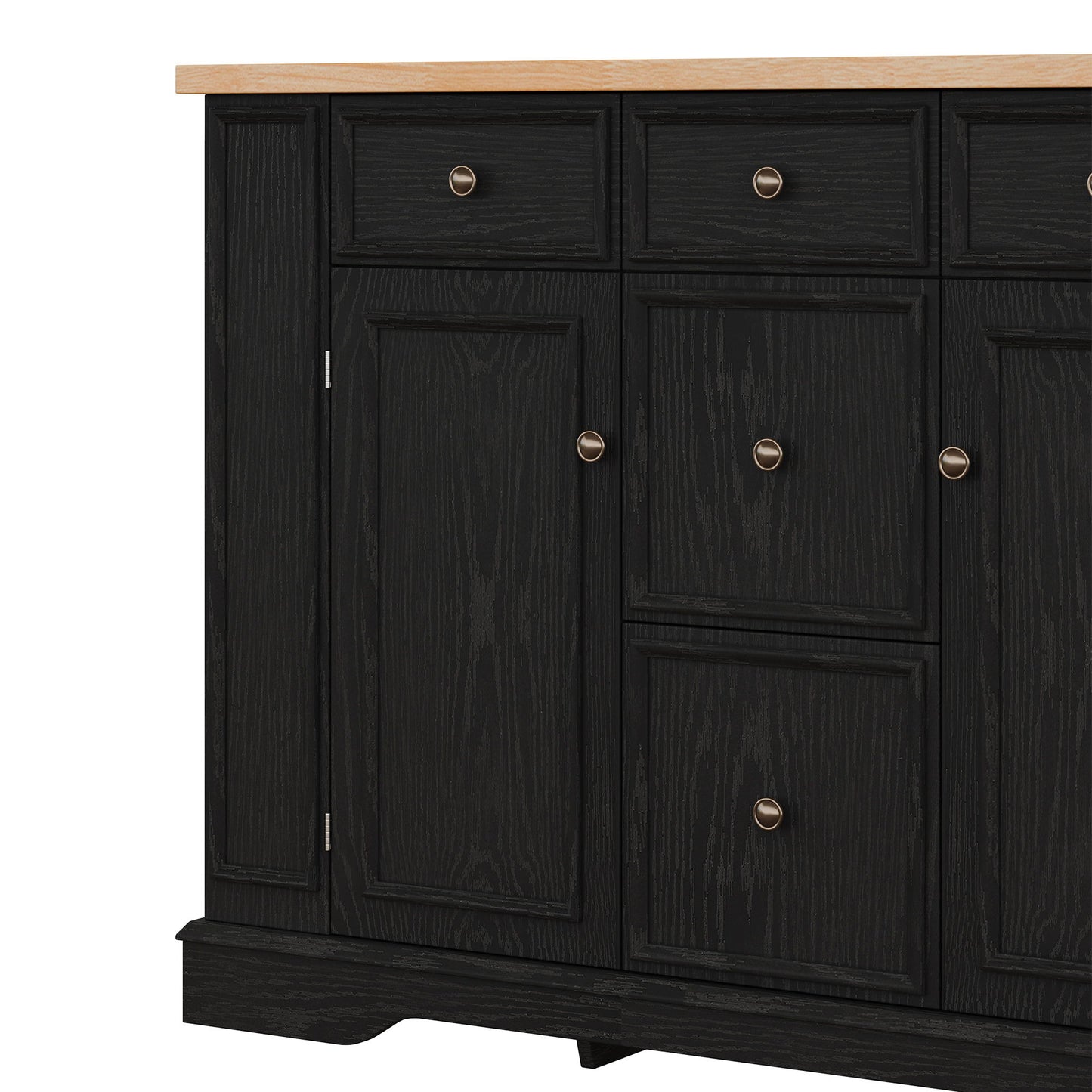 Sideboard Buffet Cabinet With 5 Drawers, 2 Cabinets, Adjustable Shelves