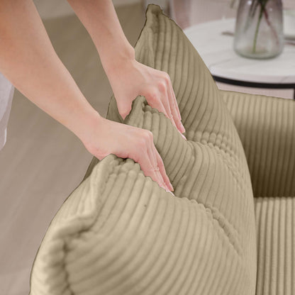 Classic Modern Comfortable Single Chair Deep Seat Sofa With Footstool