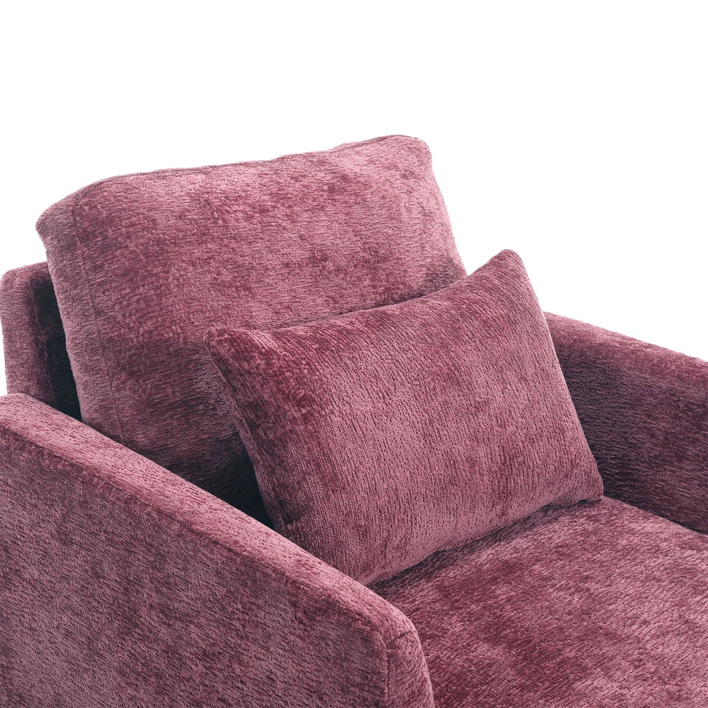 Modern Mid Century Wood Frame Armchair With Tufted Design