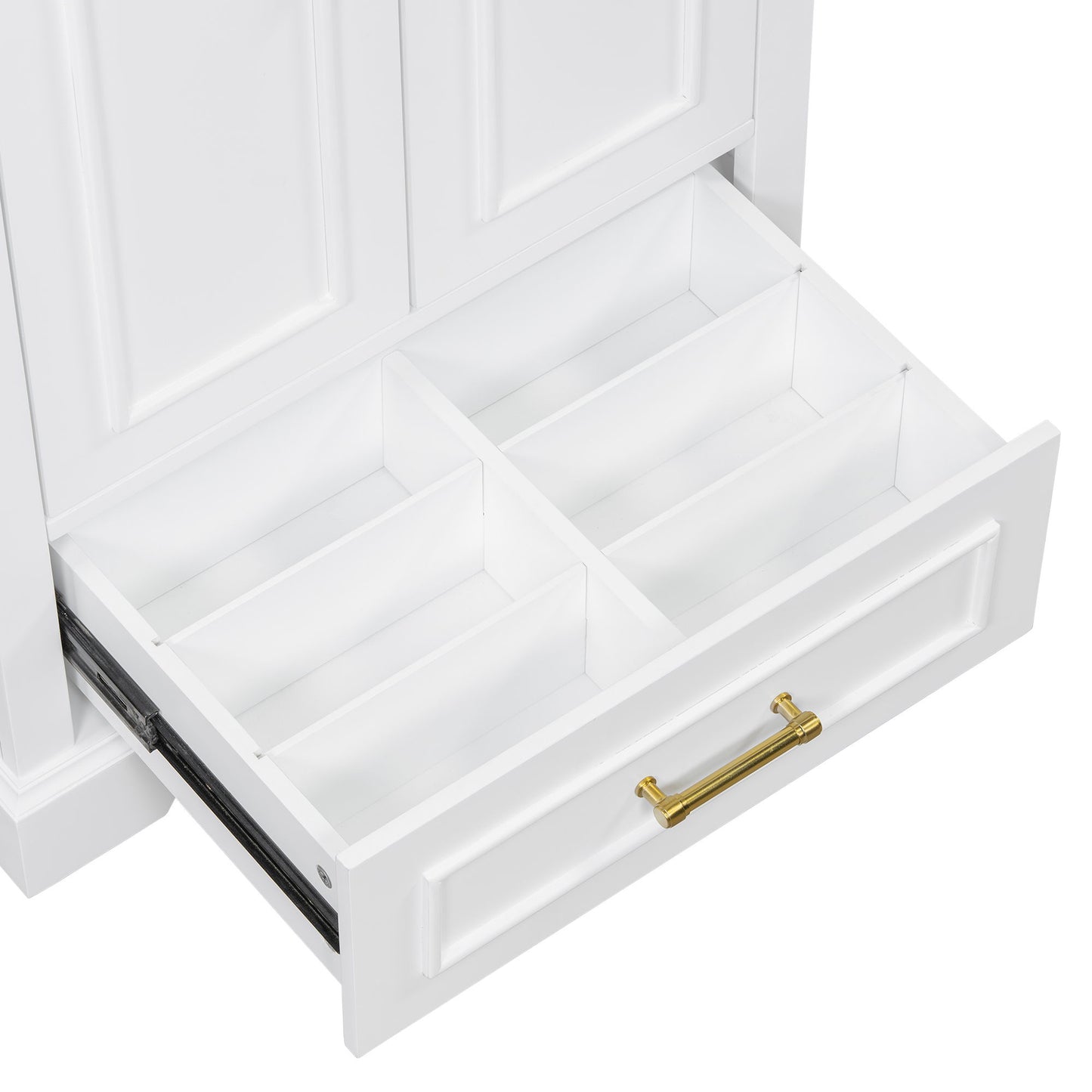 Bathroom Vanity With Sink, 1 Divided Drawer And 2 Soft Close Doors With Double Shelf