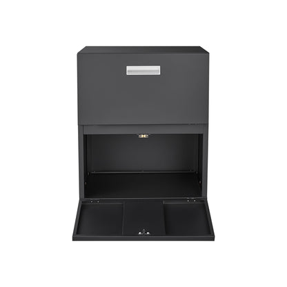 Office Furniture Copier Cabinet 2 Door Steel Copier Stand Mobile Pedestal File Printer Stand - Black