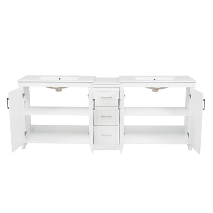 Double Sink Bathroom Vanity With Quartz Countertop