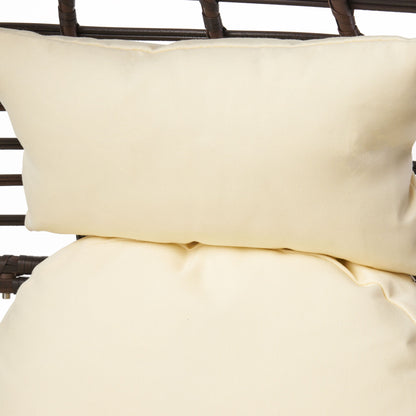 Cutter Teardrop Patio Chair With Water Resistant Cushion - Multi / Brown / Beige