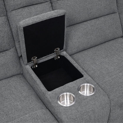 Aaron - 3 Piece Upholstered Sectional - Smoke