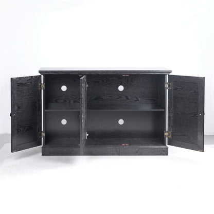 Storage Cabinet With 3 Mirrored Acrylic Doors, Adjustable Shelves