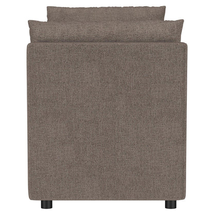 Isiah - Raised Arm Accent Bench - Brown
