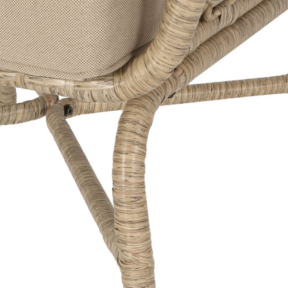 Bruce - Outdoor Club Chair Set With Water Resistant Cushions Rattan And Iron - Brown