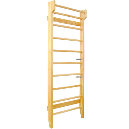 Gymnastics Stall Bar Multi Use Swedish Ladder For Home Gym And Physical Therapy - Natural