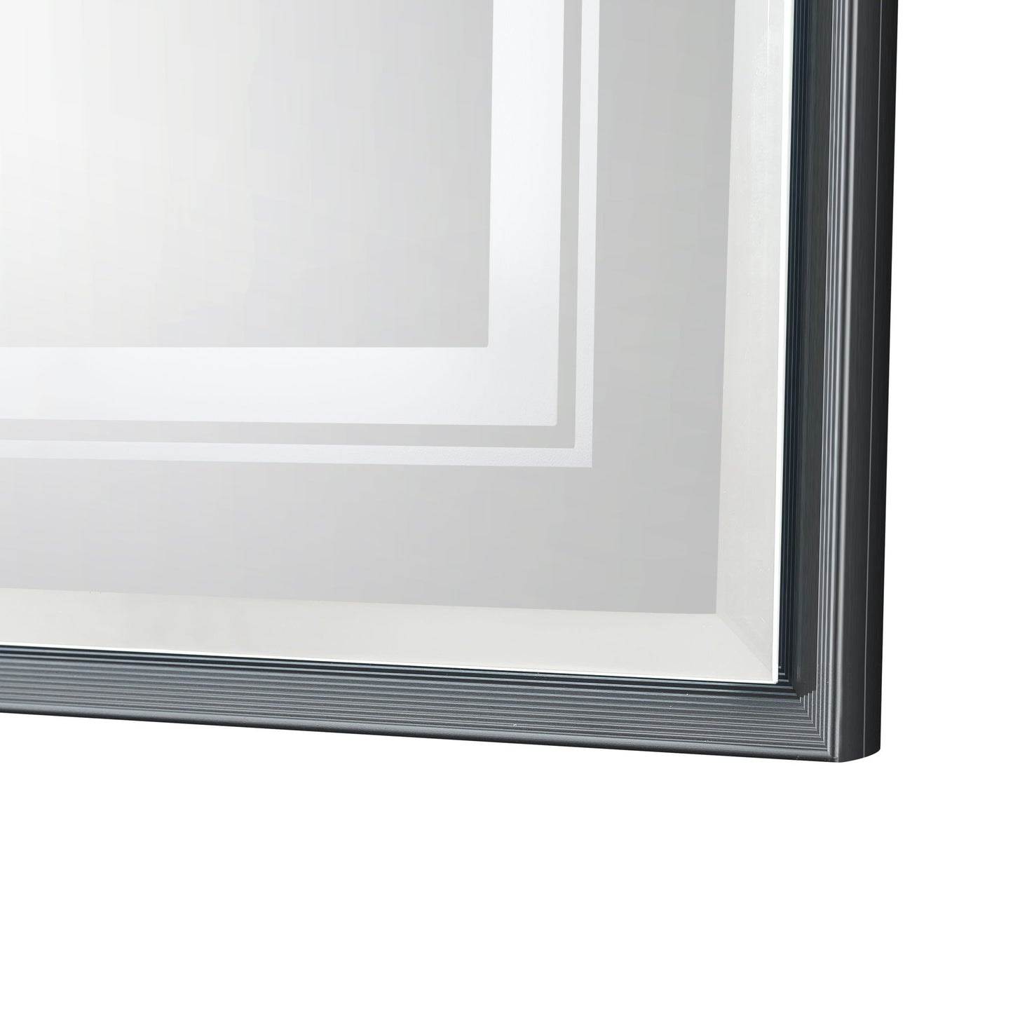 LED Bathroom Beveled Mirror, 3000 - 6000K Gradient Front And Backlit LED Mirror For Bathroom, 3 Colors Dimmable, Ip54 Enhanced Anti Fog