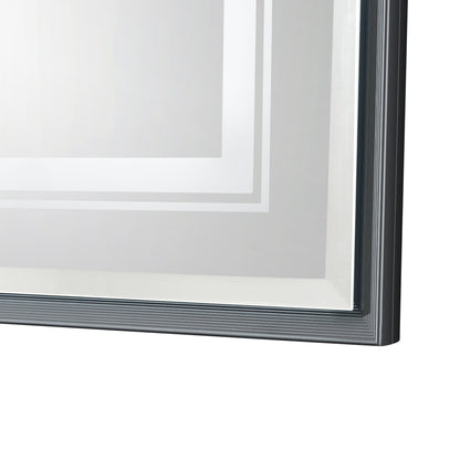 LED Bathroom Beveled Mirror, 3000 - 6000K Gradient Front And Backlit LED Mirror For Bathroom, 3 Colors Dimmable, Ip54 Enhanced Anti Fog
