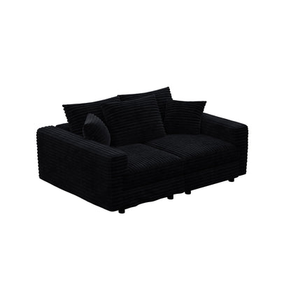 4 Seat Sofa, Modern Comfy Upholstered Sofa Cloud Couch, Deep Seat Couches With Soft Pillows