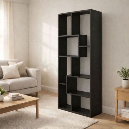 Asymmetrical Display Shelf & Bookcase, 5 Tier