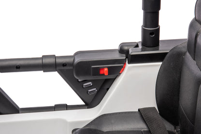 12V7A 30W*2 Four-Wheel Drive Seat One Button Start, Forward And Backward, High And Low Speed, Music, Front Light, Power Display, Two Doors Can Open, 2.4G R / C, Seat Belt Four Wheel Absorber
