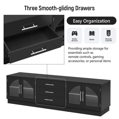 Modern Minimalist TV Stand, Entertainment Center Media Console Cabinet With Adjustable Shelves For Living Room