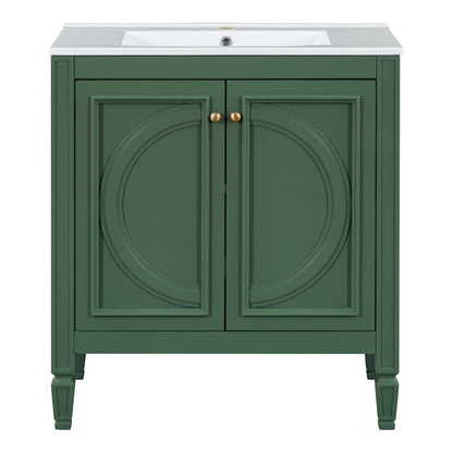 Bathroom Vanity With Sink With 2 Doors And Adjustable Shelf