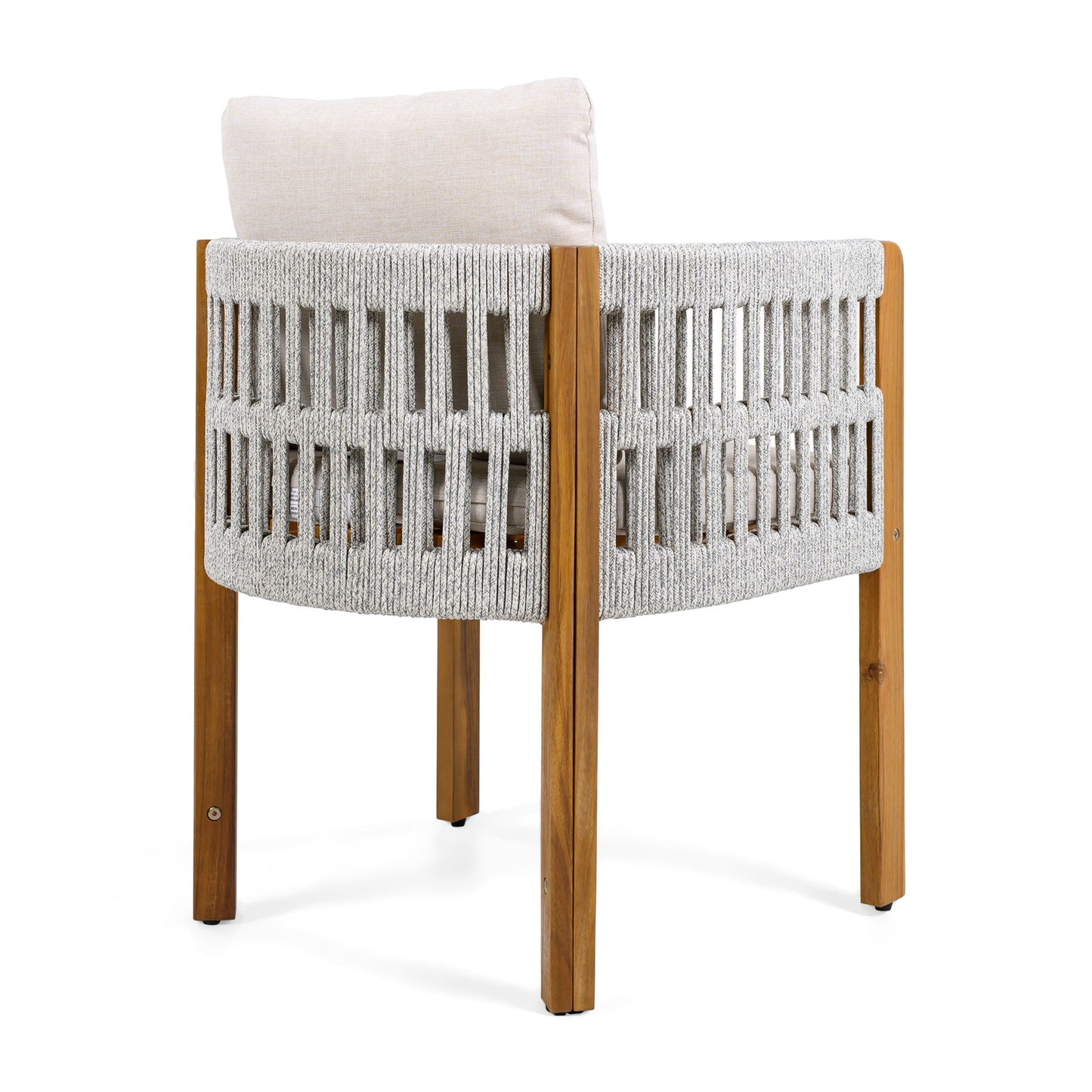 Outdoor Dining Chairs With Mix Rope Handles (Set of 2)