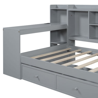 Daybed With 3 Drawers USB Ports And Desk