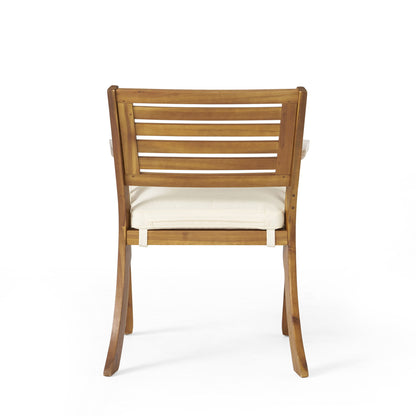 Outdoor Hermosa 5 Piece Wood Dining Set With Cushions - Teak / Beige