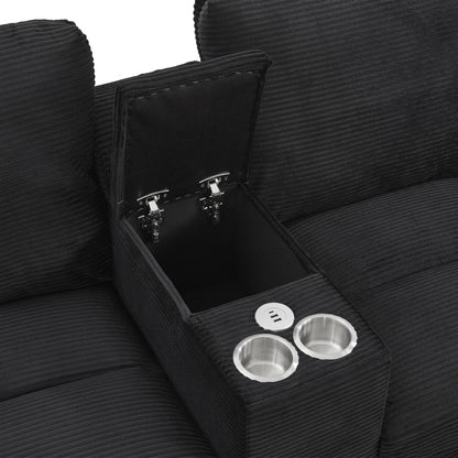 Modern U-Shaped Sectional Sofa With Storage Ottomans