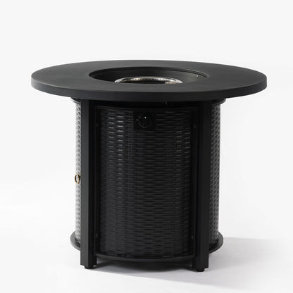 Propane Gas Fire Pit Table, 50000 Btu Round Steel Fire Pit