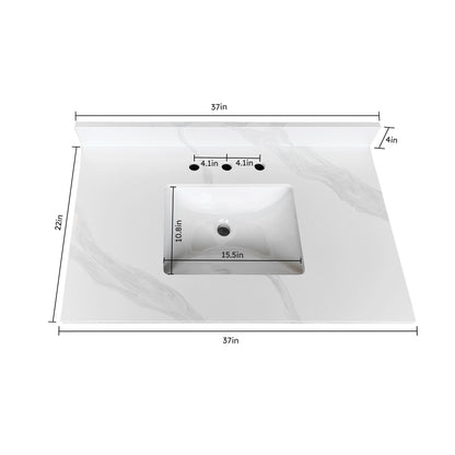 Bathroom Vanity Top With Undermount Sink, 3 Pre Drilled Holes