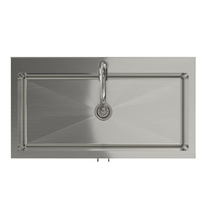 Modern Shaker All-In-One Laundry Utility Sink And Cabinet With Pull-Out Faucet