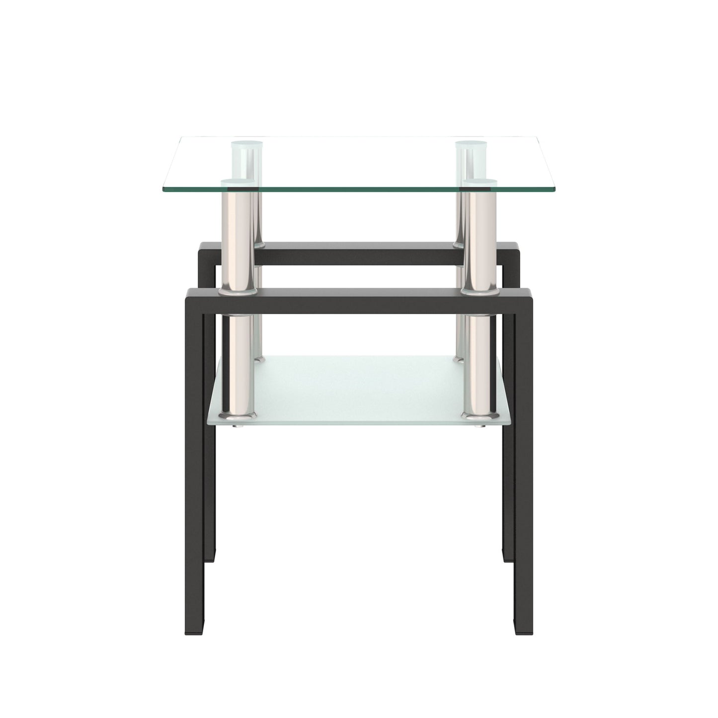 Modern Tempered Glass Tea Table, End Square Table For Living Room