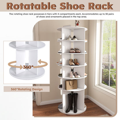 Spinning Shoe Rack, Free Standing 360° Revolving Shoe Organizer