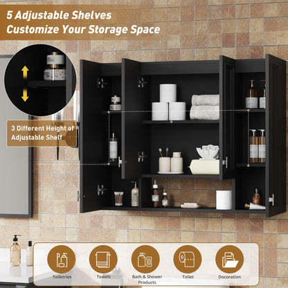 Wall Mounted Bathroom Cabinet With 5 Adjustable Shelves