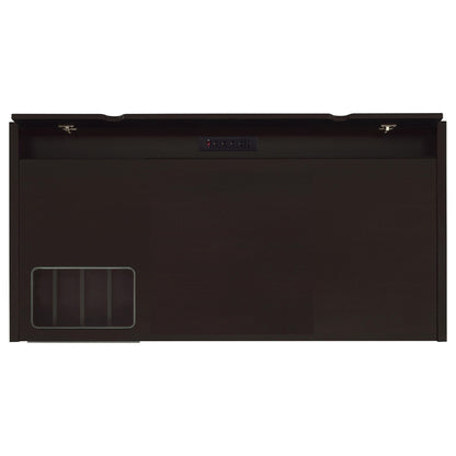 Halston - 3 Drawer Office Computer Desk With Keyboard Tray - Cappuccino