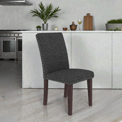 Upholstered Dining Chair With High Back Design (Set of 2)